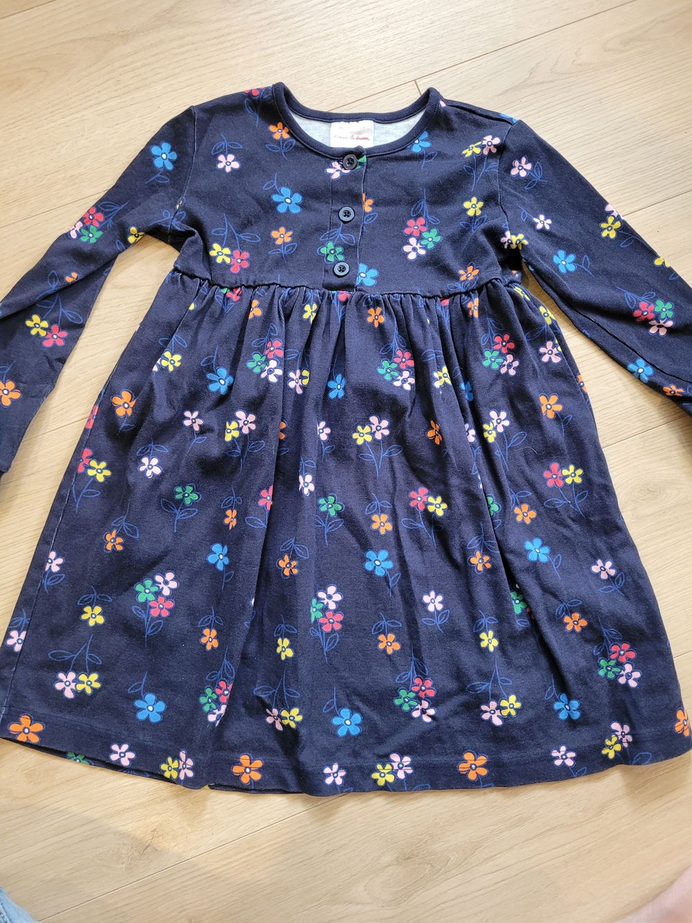 Hanna Andersson Navy Floral Long Sleeve Dress